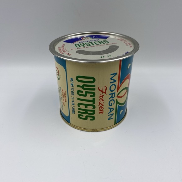 Other - Morgan Oysters Tin/Can 12oz W F Morgan‎ & Sons Inc. Weems,Va. 8oz Lid